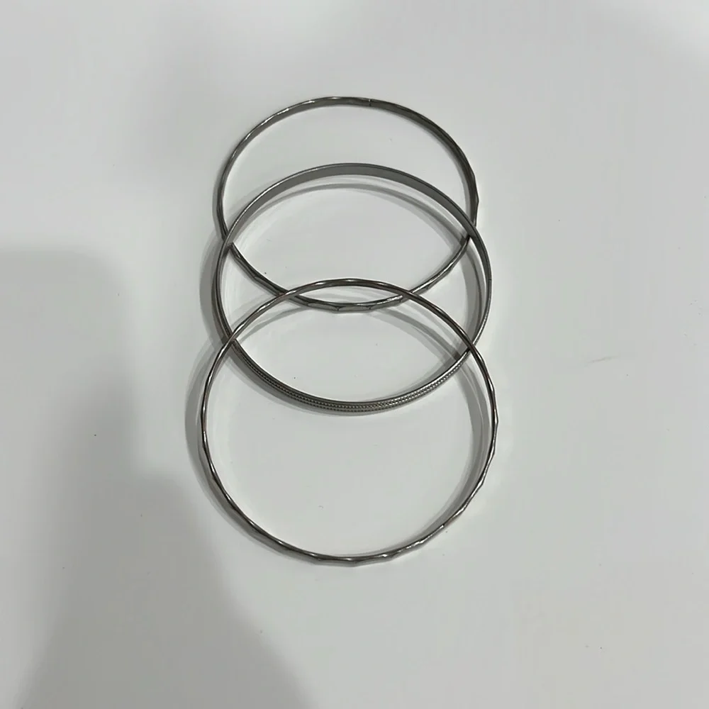 Faux, Elegant Silver Bangle, Costume Bracelet set.